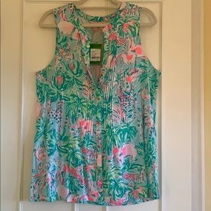 Sleeveless Button Down Lilly Top
